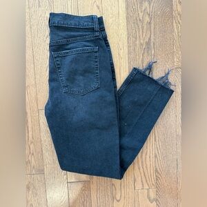 GAP Women's High Rise Cheeky Straight Leg Black Jeans